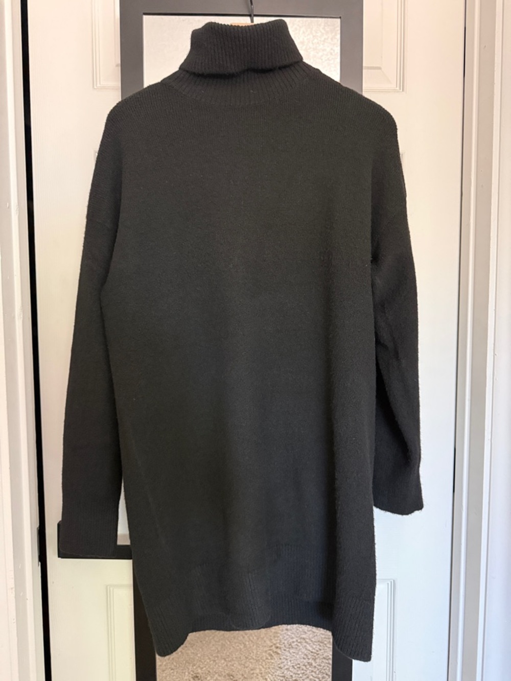 Mango Black Long Sleeve Turtleneck Dress